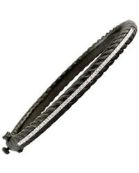 Diamond Select Cuts - Silver & Steel 0.1 Ct. Tw. Diamond Bangle Bracelet - Lyst