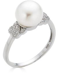 Belpearl - Silver 10-9mm Pearl Cz Ring - Lyst