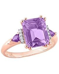 Rina Limor - Rose Gold Vermeil Silver 3.37 Ct. Tw. Diamond & Rose De France & Amethyst Cocktail Ring - Lyst