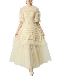 BURRYCO - Short Sleeve Embellished Maxi Dress - Lyst
