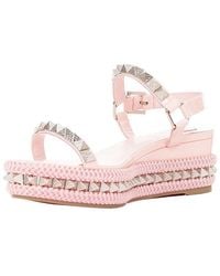 Christian Louboutin - Leather Pyraclou 60 Poupee Spikes Platform Wedge (Authentic Pre-Loved) - Lyst