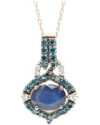 Suzy Levian - 14k Rose Gold 2.07 Ct. Tw. Diamond & Sapphire Necklace - Lyst