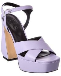 Sergio Rossi - Leather Platform Sandal - Lyst