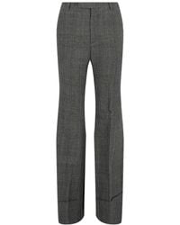 Gucci - Plaid Flared Leg Wool & Linen-Blend Trouser - Lyst