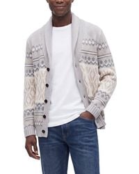 N.Peal Cashmere - Jacquard 100% Cashmere Shawl Collar Cardigan - Lyst
