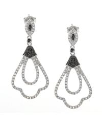 Gemstones - Silver 0.96 Ct. Tw. Diamond & White Topaz Earrings - Lyst