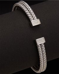 Meshmerise - 18k Over Silver 0.12 Ct. Tw. Diamond Bangle Bracelet - Lyst