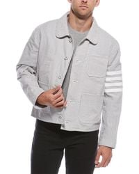 Thom Browne - 4-Bar Stripe Seersucker Jacket - Lyst