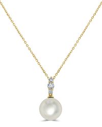 Sabrina Designs - 14k 0.16 Ct. Tw. Diamond Pearl Pendant Necklace - Lyst