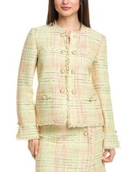 St. John - Soft Prince Of Wales Plaid Jacket - Lyst