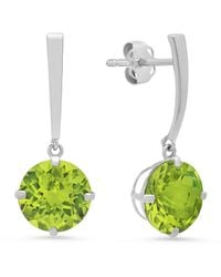 MaxColor - 14k 3.40 Ct. Tw. Peridot Drop Earrings - Lyst