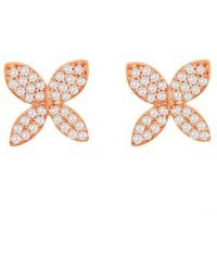 Suzy Levian - 14k Rose Gold 0.15 Ct. Tw. Diamond Marquise Flower Studs - Lyst