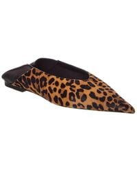 Saint Laurent - Kamari Haircalf & Leather Flat - Lyst