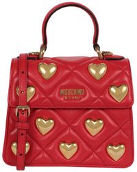 Moschino - Heart Studs Quilted Leather Shoulder Bag - Lyst