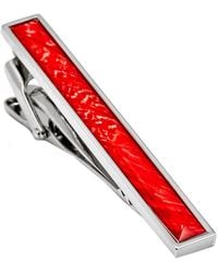 Hart Schaffner Marx - Hsm Rhodium Plated Enamel Tie Bar - Lyst