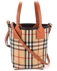 Burberry - Vintage Check Canvas London Tote Mini (Authentic Pre-Loved) - Lyst