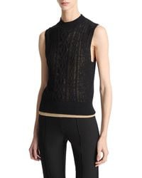 Vince - Cable Double Layer Wool-Blend Shell - Lyst