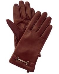 Bruno Magli - Horsebit Cashmere-Lined Leather Gloves - Lyst