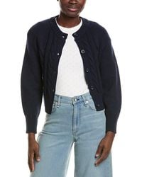 Neiman Marcus - Crop Wool & Cashmere-Blend Cardigan - Lyst