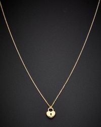 Italian Gold - 14k Petite Heart Lock Necklace - Lyst
