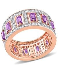 Rina Limor - Rose Gold Over Silver 2.84 Ct. Tw. Gemstone Eternity Ring - Lyst