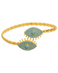 Ebru Jewelry - Protection & Luck Plated Cuff Bracelet - Lyst
