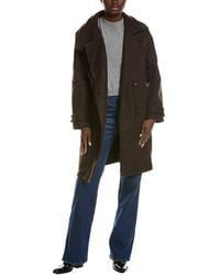 Marion - Asymmetrical Button Funnel Neck Coat - Lyst
