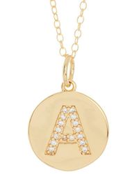 Adornia - 14k Over Silver Disc Initial Necklace (a-z) - Lyst