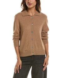 Forte - Rib Trim Wool & Cashmere-blend Polo Cardigan - Lyst