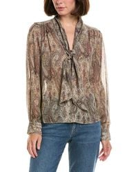 FRAME - Frame The Paisley Silk Tie Blouse - Lyst