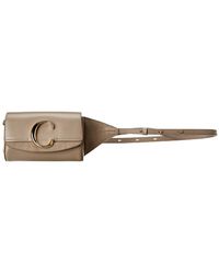 Chloé C Leather & Suede Belt Bag - Brown
