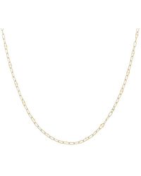 Italian Gold - 10K Mirror Flat Link Station Paperclip Necklace - Lyst