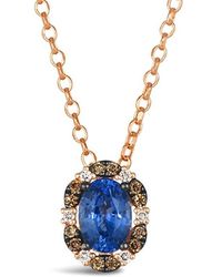 Le Vian - Le Vian Precious 14K Rose 0.84 Ct. Tw. Diamond & Sapphire Pendant Necklace - Lyst