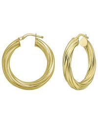 Italian Gold - 14K Twist Hoop Earrings - Lyst