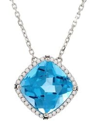 Gemstones - 14k 3.85 Ct. Tw. Diamond & Blue Topaz Necklace - Lyst
