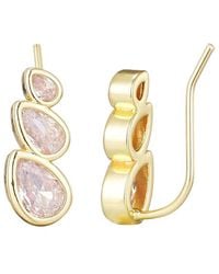 Adornia - 14K Plated Crystal Climber Earrings - Lyst