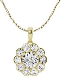 Lab Grown Diamonds - 14k 2.00 Ct. Tw. Lab Grown Diamond Halo Pendant Necklace - Lyst