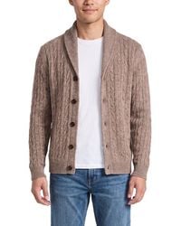 N.Peal Cashmere - Garrick 100% Cashmere Shawl Cable Cardigan - Lyst
