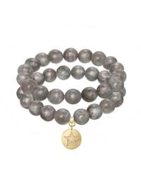 Rachel Reinhardt Jewelry - 14K Over Labradorite Cz Star Medallion Stretch Bracelet - Lyst
