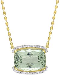 Rina Limor - Gold Over Silver Silver 16.64 Ct. Tw. Green Quartz & White Topaz Pendant Necklace - Lyst