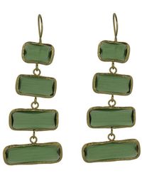 Ebru Jewelry - Plated Cat Eye Dangle Earrings - Lyst