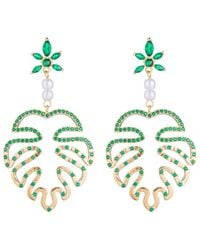 Eye Candy LA - Luxe Collection Palm Tree Cubic Zirconia Crystal Drop Earrings - Lyst