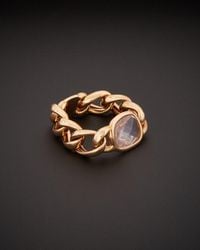 Italian Gold - 14k Italian Rose Gold Chain Ring - Lyst