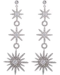 Eye Candy LA - Luxe Collection Rhodium Plated Cz To The North Star Drop Earrings - Lyst