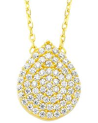 Amorium - 18k Plated Cz Drop Necklace - Lyst
