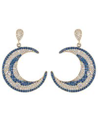 Eye Candy LA Cz Moon Dangle Earrings - Blue