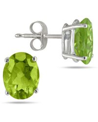 Gem Spark - Silver 1.20 Ct. Tw. Peridot Studs - Lyst
