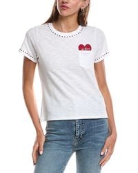 Cinq À Sept - Heart Pocket Shrunken T-Shirt - Lyst