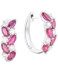 Gregg Ruth - 14K 2.17 Ct. Tw. Diamond & Ruby Huggie Earring - Lyst