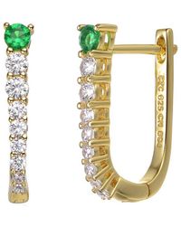 Genevive Jewelry - 14k Over Silver Cz Earrings - Lyst